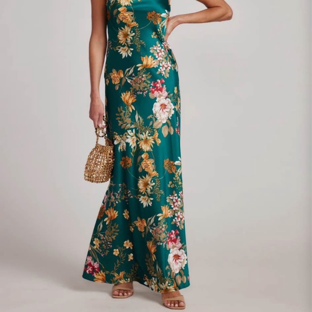 Floral Green Maxi Skirt